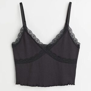 H&M Black Lace Trim Tank